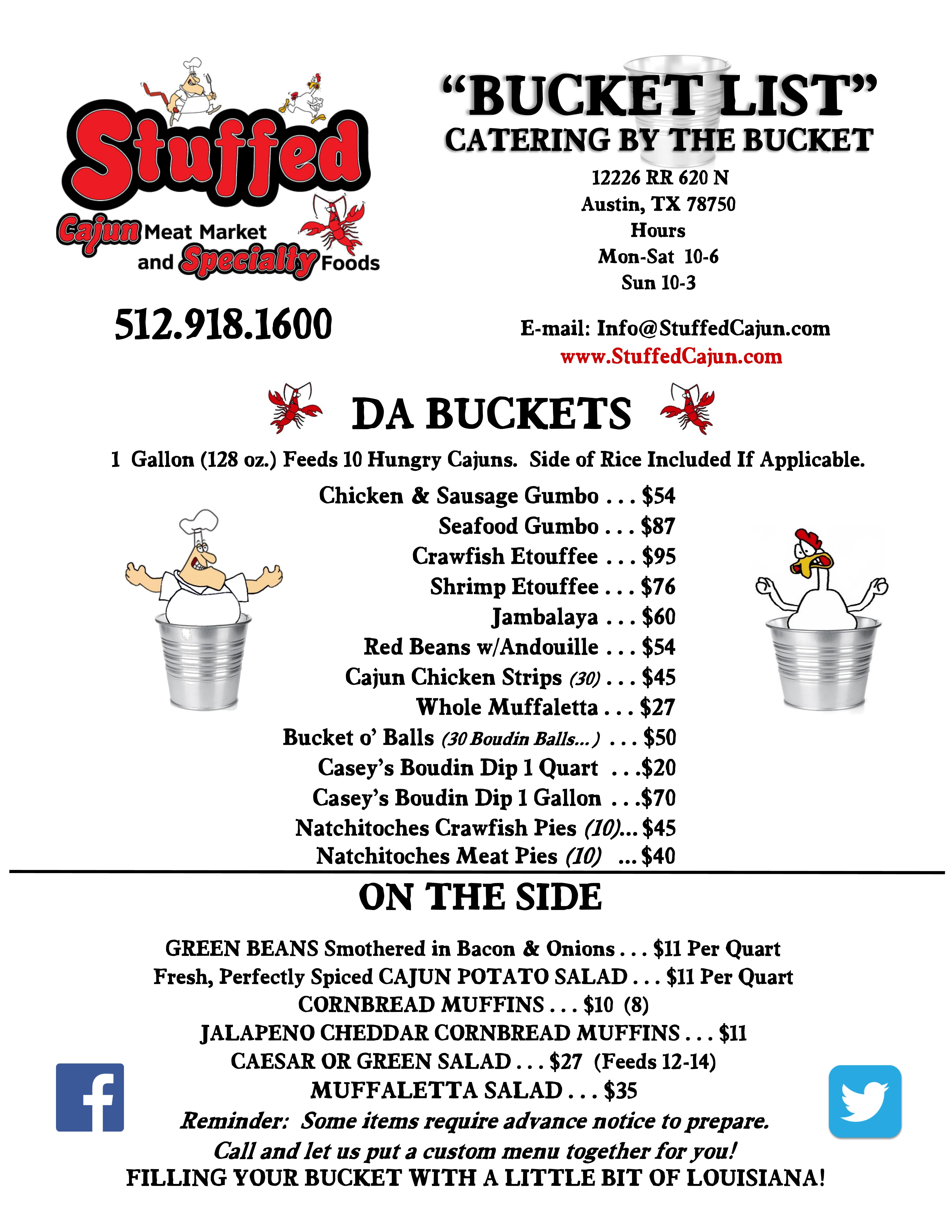 Catering by the Bucket Stuffed Cajun Meat Market Austin, TX